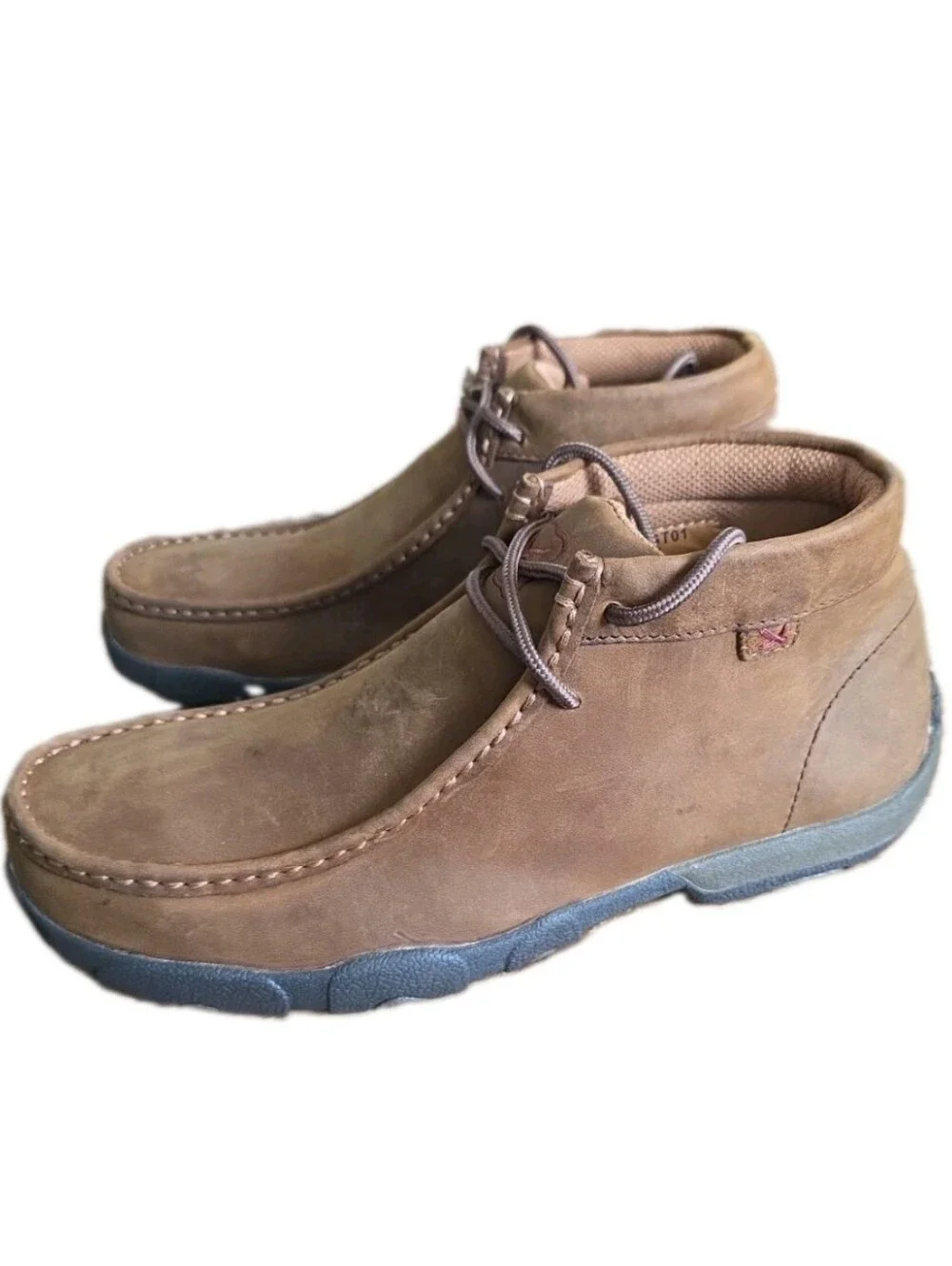 Twisted X Men's Driving Mocs Steel Toe Boots Distressed Saddle 8 (MDMST01) NIB